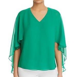 Le Gali Zadie chiffon Cape Blouse;  Size Small